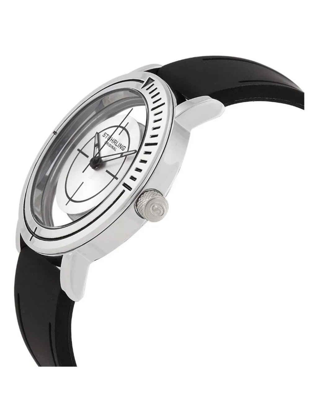 NWT Stuhrling Original Aviator Quartz Silver Dial Men's Watch